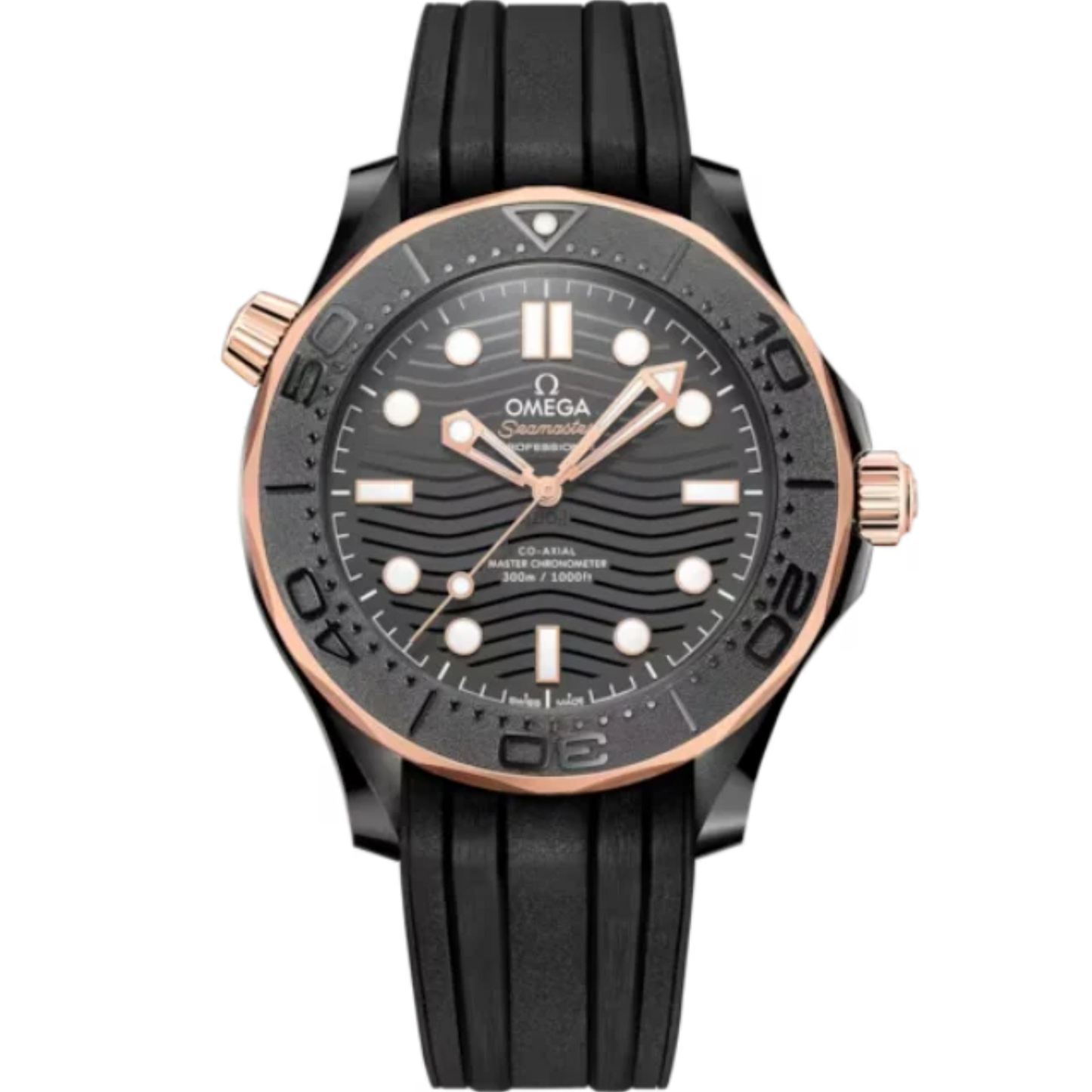 SEAMASTER DIVER 300M 43 MM BLACK CERAMIC - SEDNA™ GOLD WITH BLACK DIAL