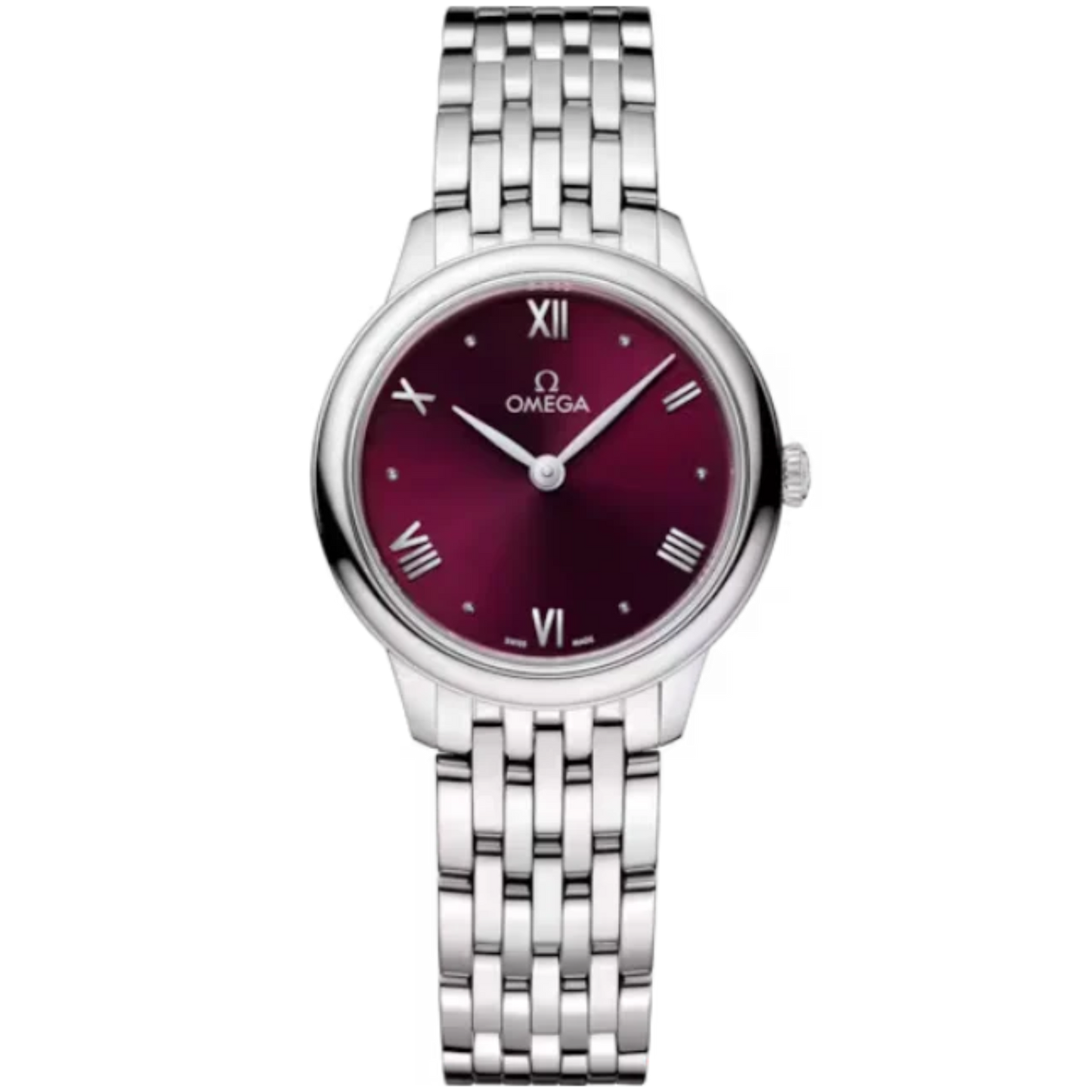 DE VILLE PRESTIGE 27 MM STAINLESS STEEL WITH RED DIAL