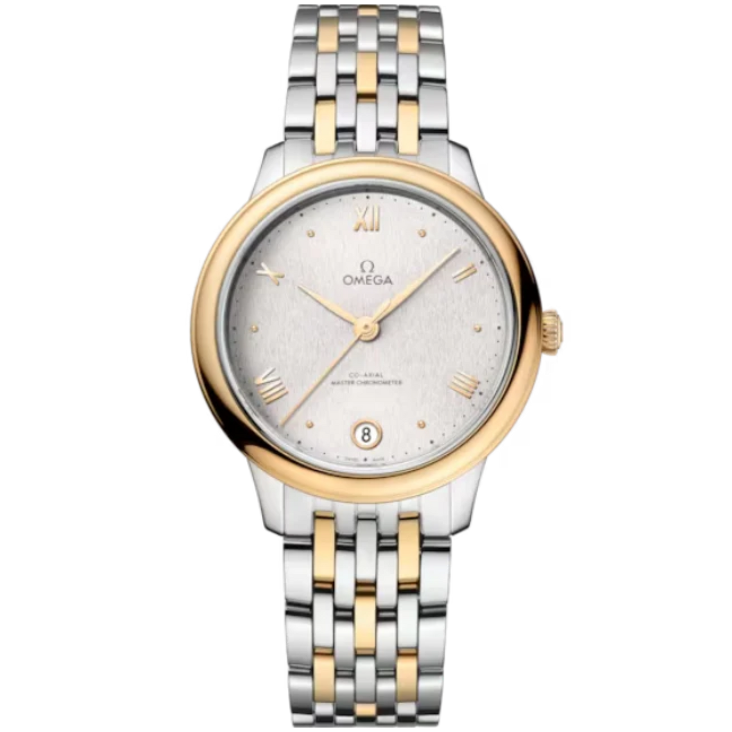 DE VILLE PRESTIGE 34 MM STAINLESS STEEL - YELLOW GOLD WITH SILVER DIAL