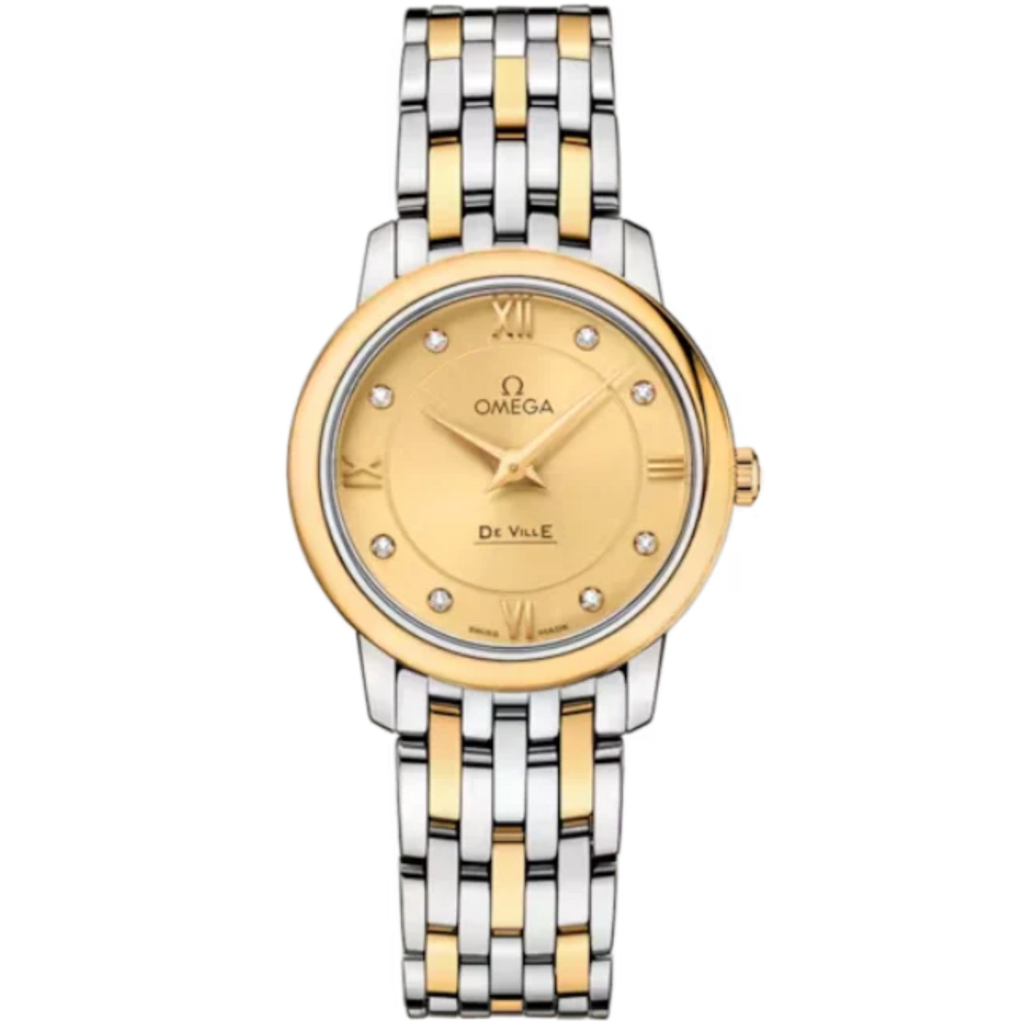 DE VILLE PRESTIGE 27 MM STAINLESS STEEL - YELLOW GOLD WITH YELLOW DIAL