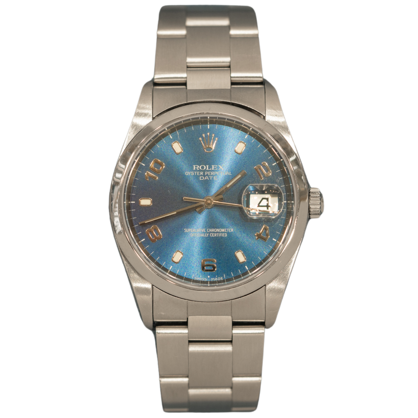 Rolex Oyster Perpetual Date Ref. 15200 34MM Stainless Steel Blue Dial