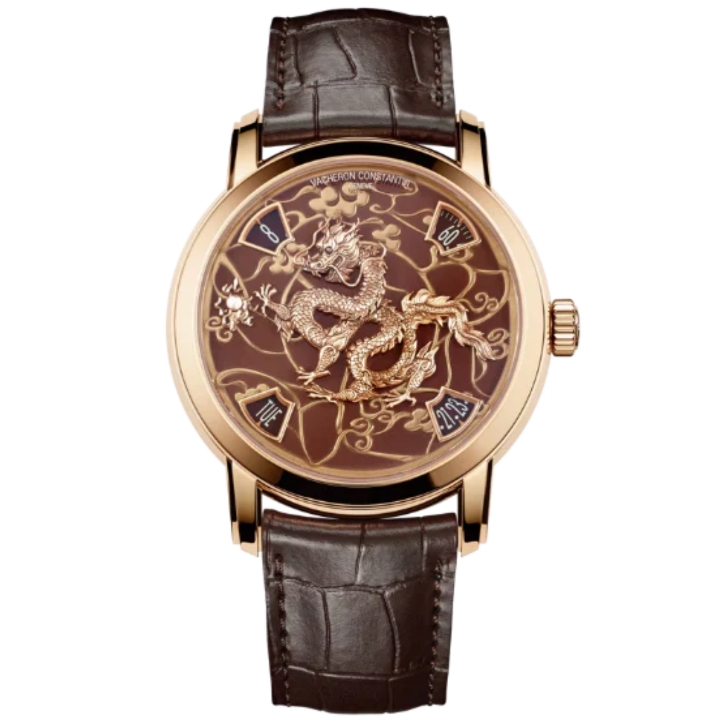 METIERS D'ART THE LEGEND OF THE CHINESE ZODIAC - YEAR OF THE DRAGON 40 MM PINK GOLD WITH GOLD DIAL