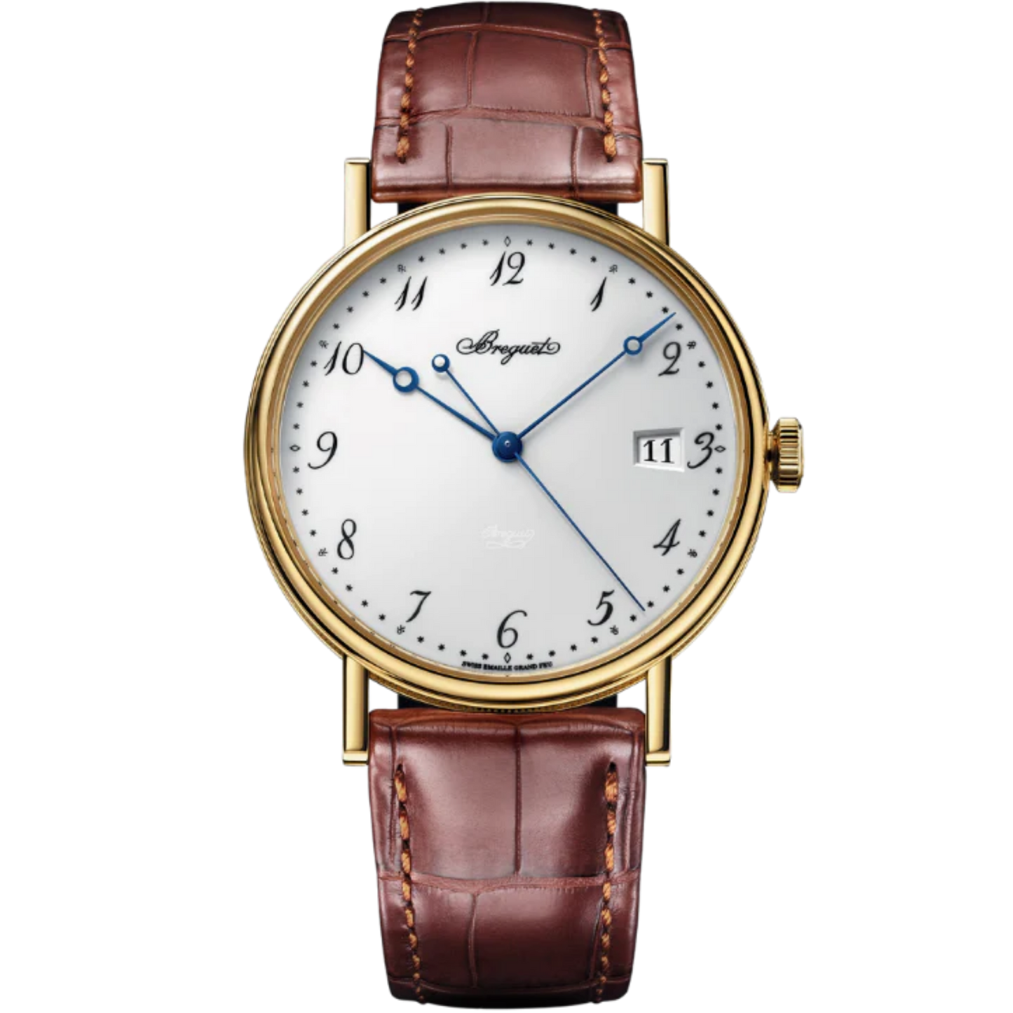 CLASSIQUE 5177 38 MM YELLOW GOLD WITH WHITE "GRAND FEU" ENAMEL DIAL