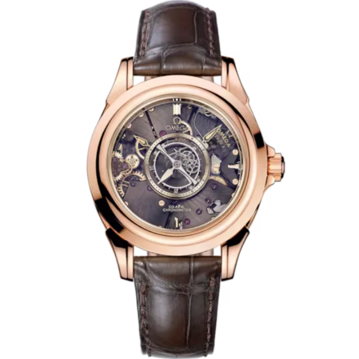DE VILLE TOURBILLON 39 MM RED GOLD WITH SAPPHIRE DIAL