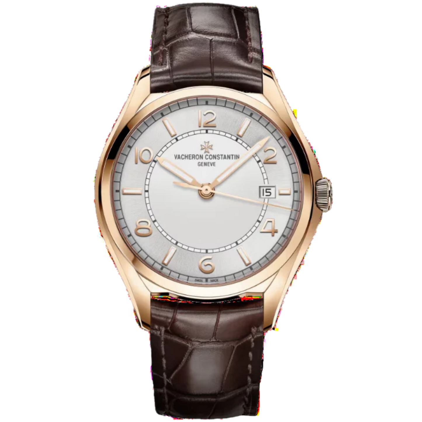 4600E/000R-B441 Vacheron Constantin Rose Gold Silver Dial On Leather