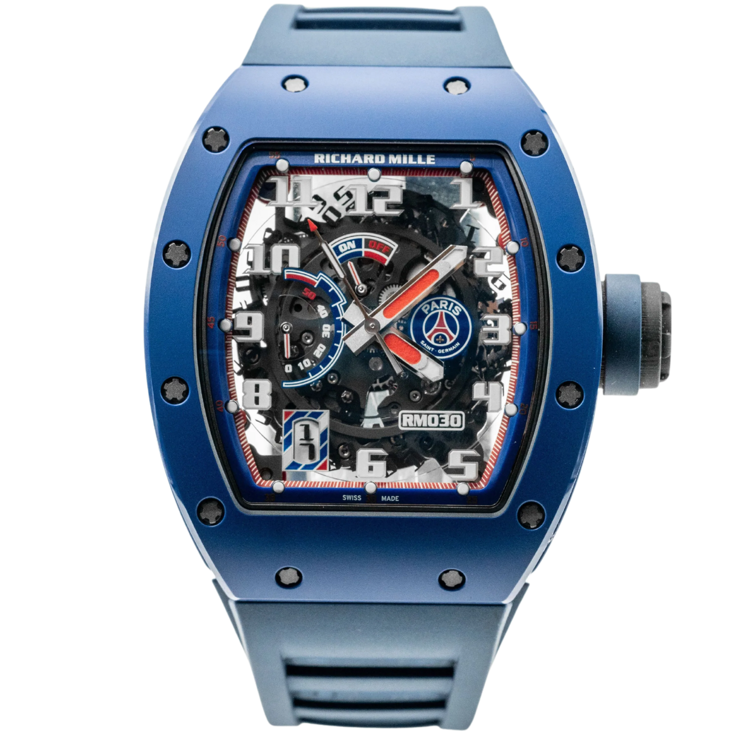 Richard Mille RM030 PSG Blue Ceramic/Red NTPT Sides