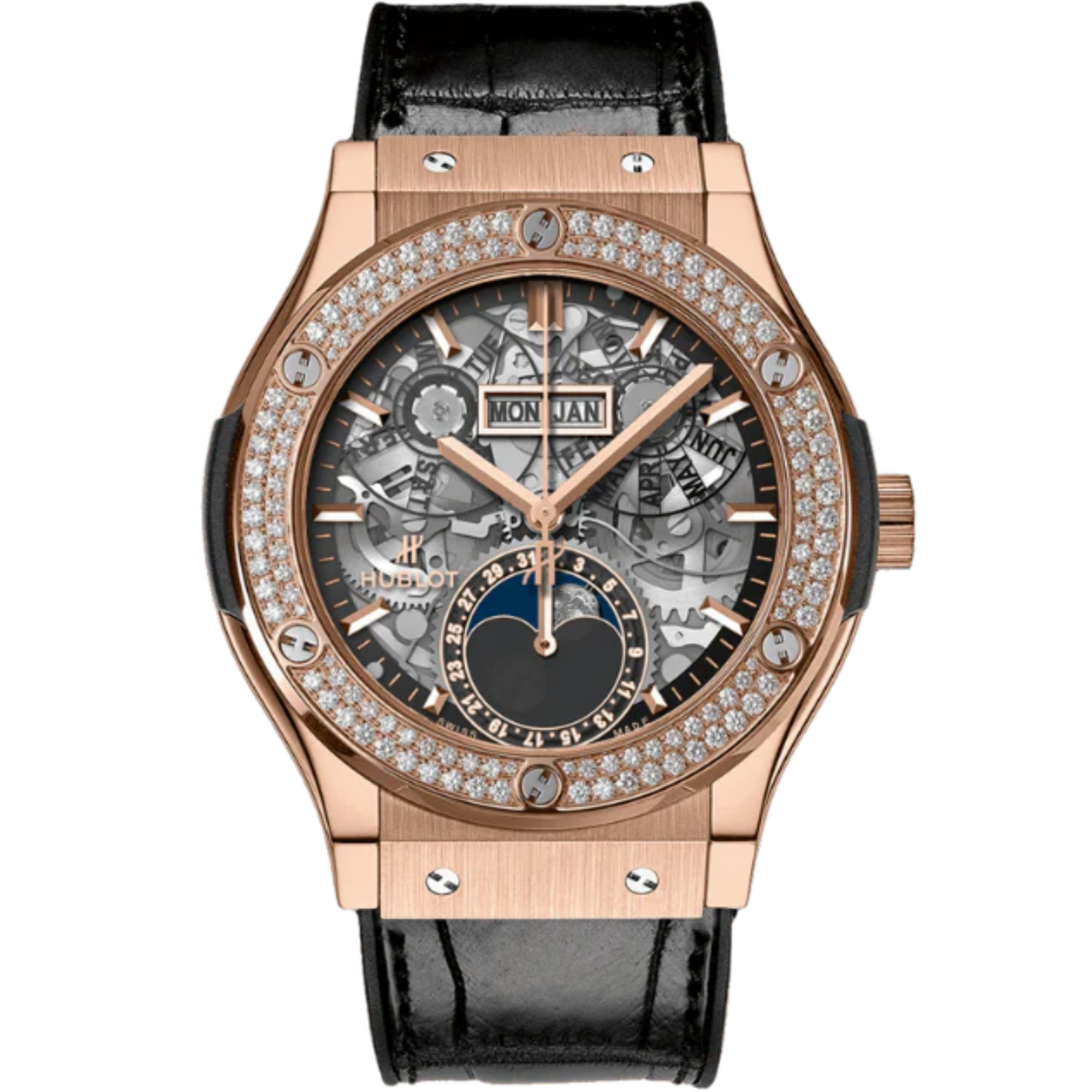 CLASSIC FUSION 42 MM AEROFUSION MOONPHASE KING GOLD DIAMONDS