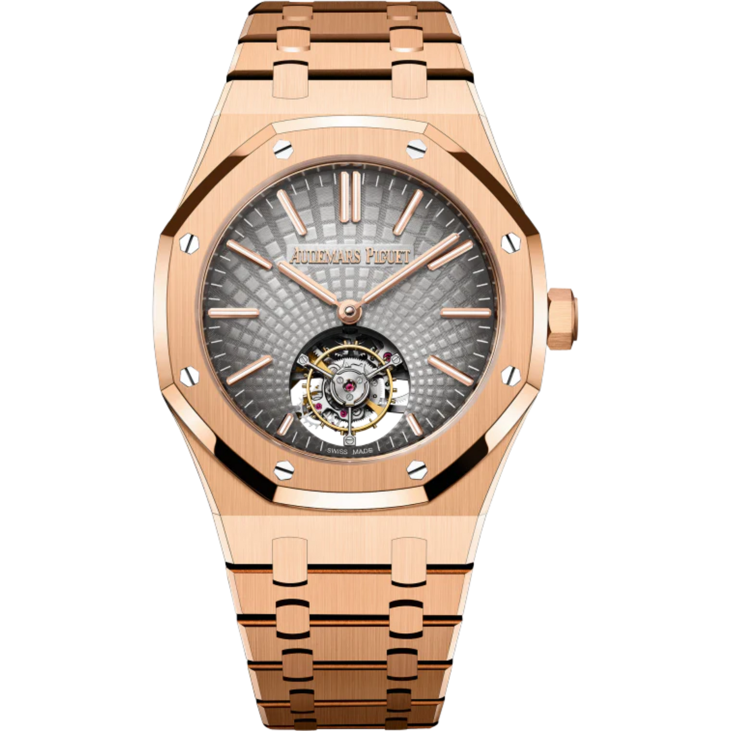 Royal Oak Selfwinding Flying Tourbillon 41MM Smoked Grey Dial With Evolutive Tapisserie Pattern 18-Carat Pink Gold Case