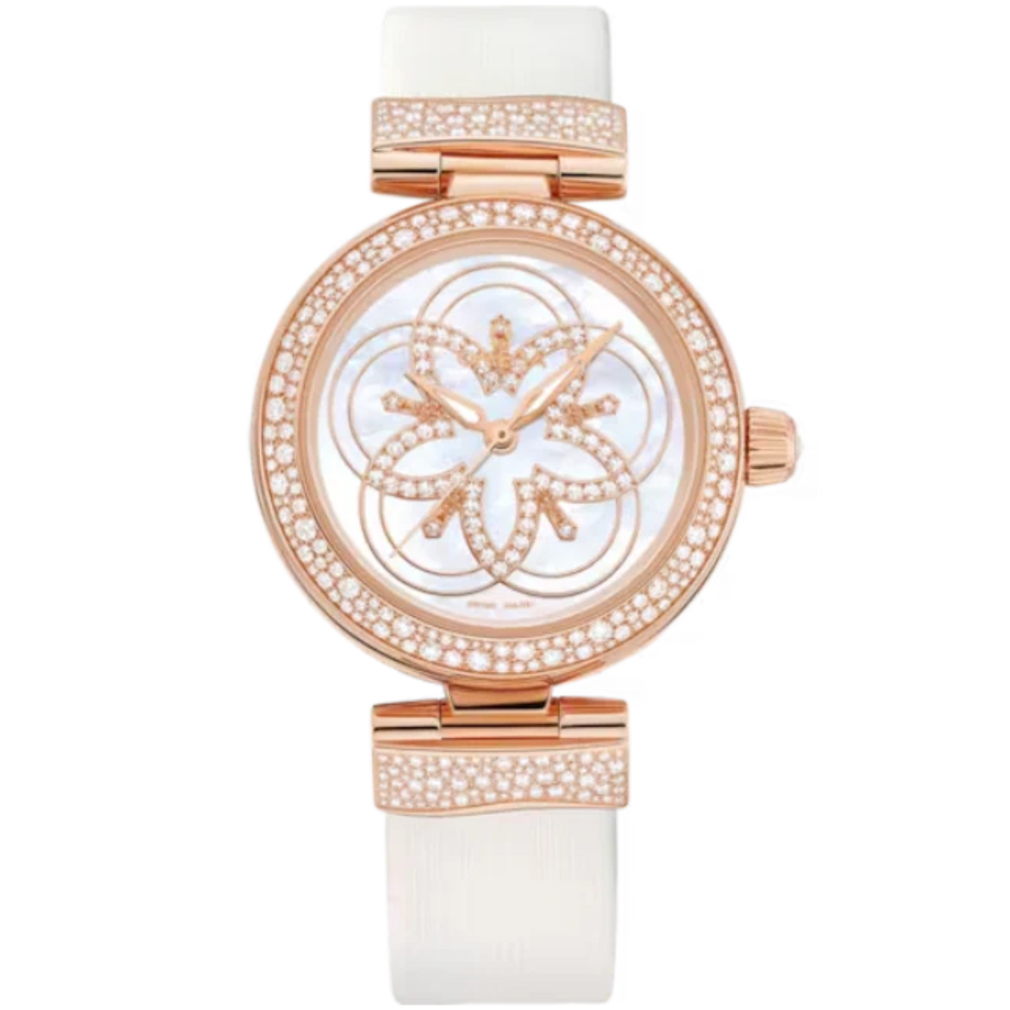 DE VILLE LADYMATIC 34 MM RED GOLD WITH MOTHER OF PEARL DIAL