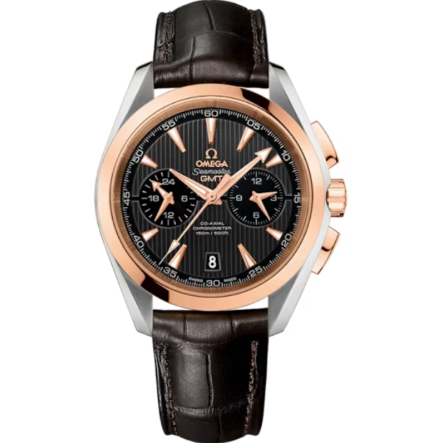 SEAMASTER AQUA TERRA 150M GMT 43 MM STAINLESS STEEL - RED GOLD WITH GREY DIAL