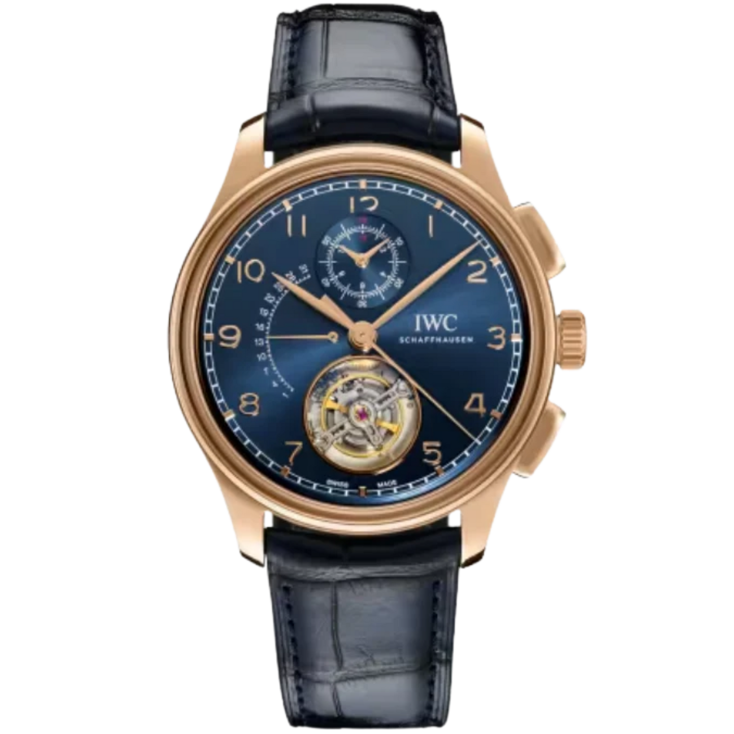 PORTUGIESER TOURBILLON RETROGRADE CHRONOGRAPH BOUTIQUE EDITION 43 MM ARMOR GOLD WITH BLUE DIAL