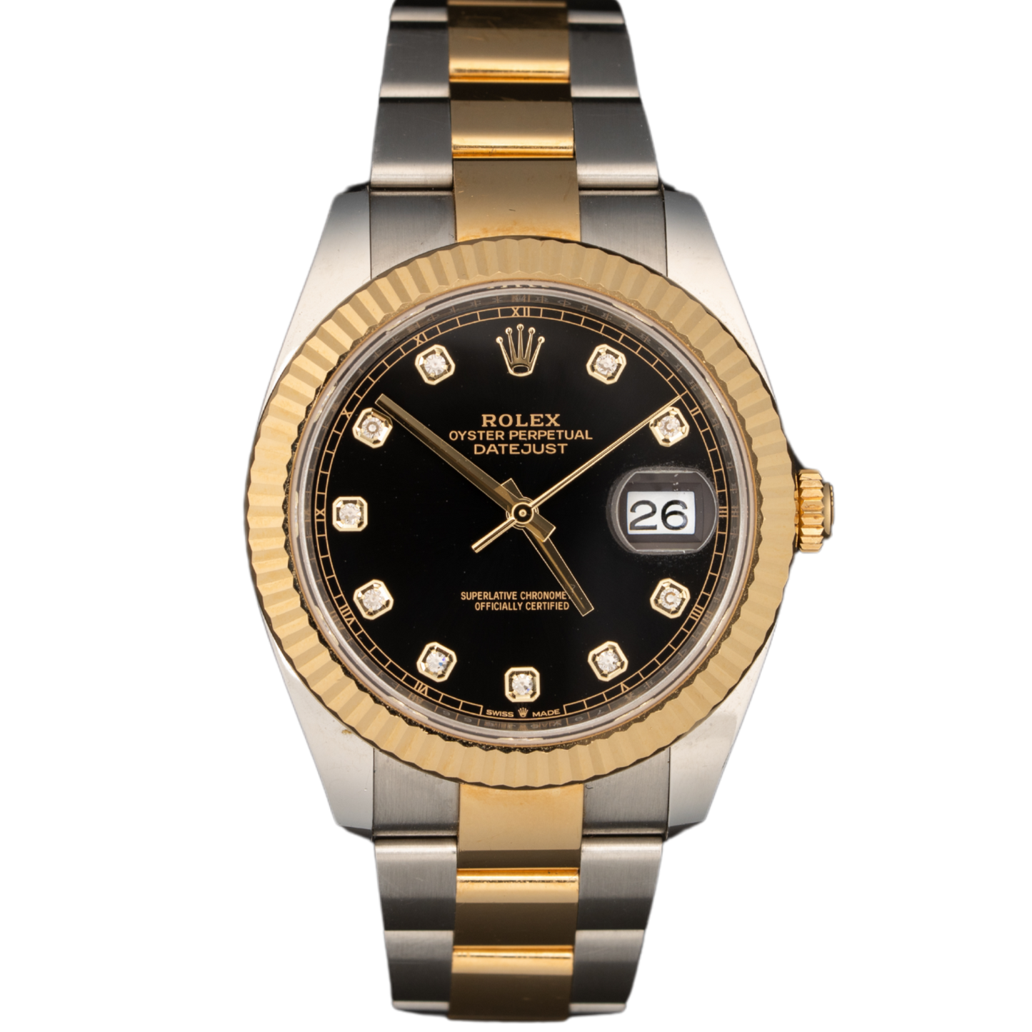 Rolex Datejust Ref. 126333G 41mm Two Tone YG/SS Black Diamond Dial