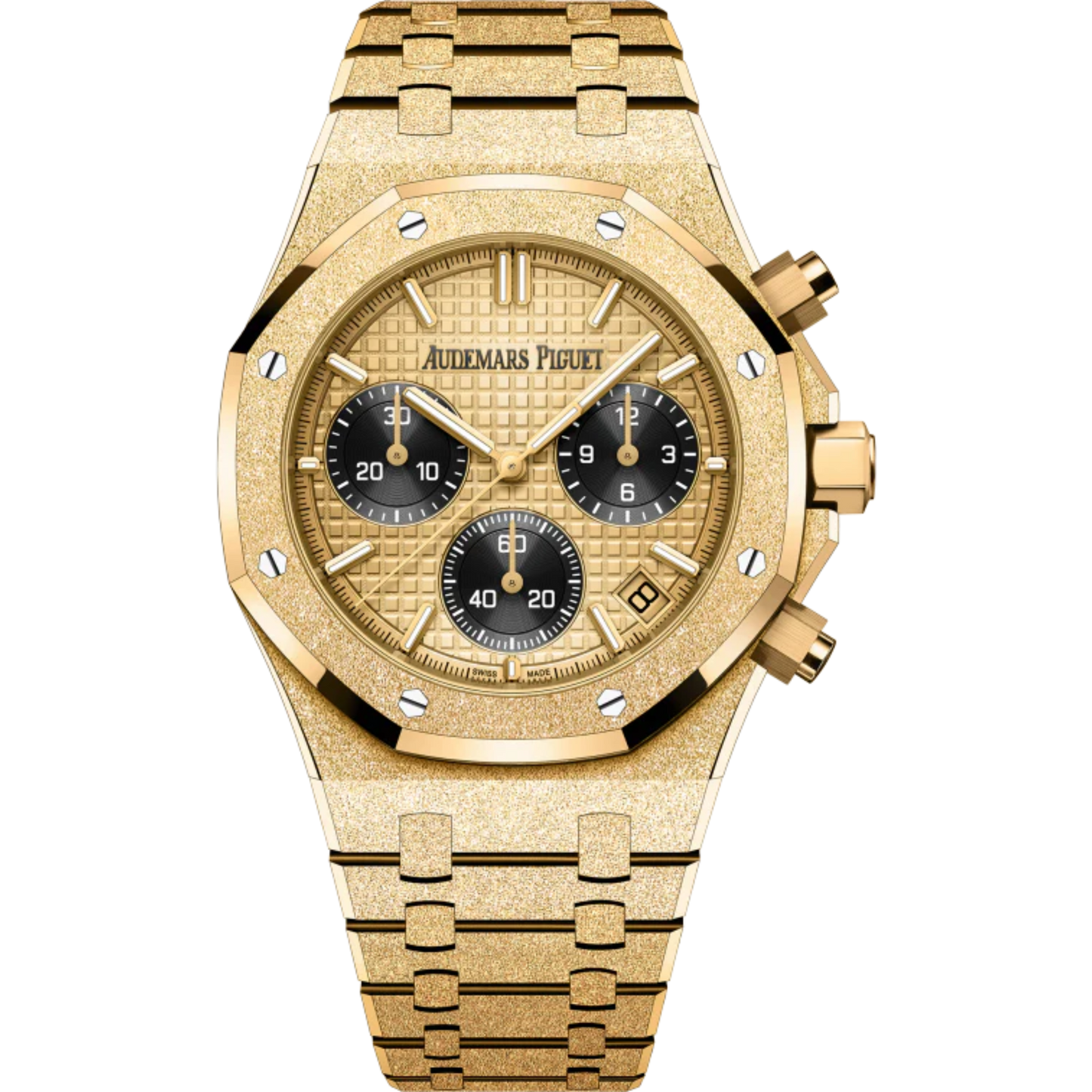 Royal Oak Selfwinding Chronograph 41MM Hammered 18-Carat Yellow Gold Bracelet Yellow Gold-Toned Dial With Grande Tapisserie Pattern Hammered 18-Carat Yellow Gold Case
