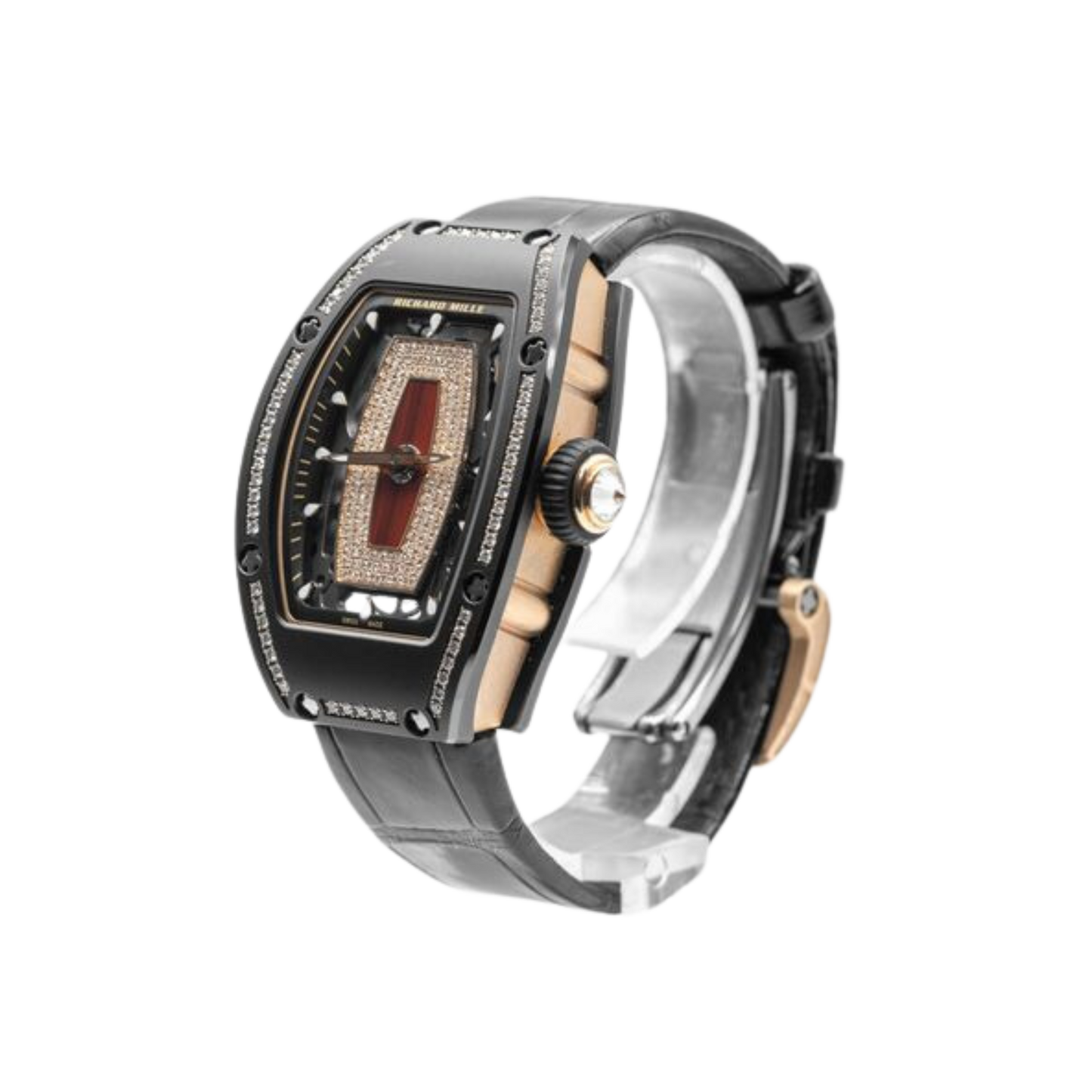 Richard Mille RM07 Black Ceramic Jasper Single Row Diamonds
