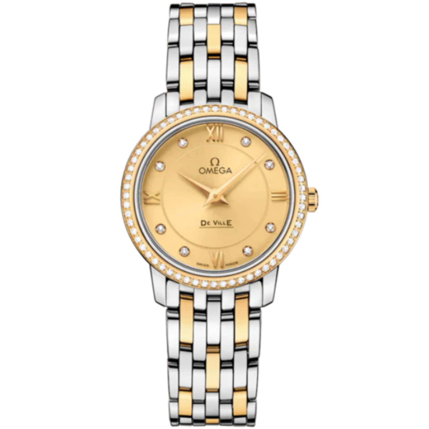 DE VILLE PRESTIGE 27 MM STAINLESS STEEL - YELLOW GOLD WITH YELLOW DIAL