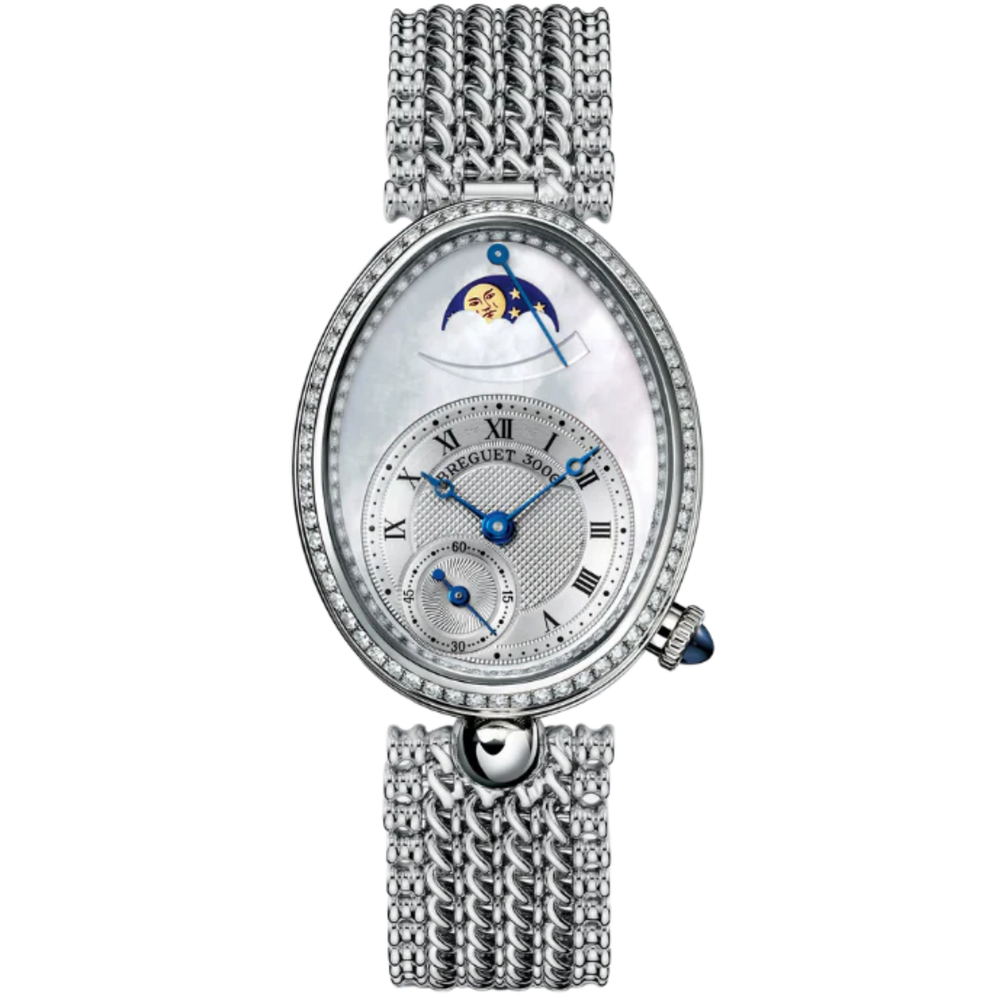REINE DE NAPLES 8908 36 MM WHITE GOLD WITH MOTHER OF PEARL DIAL