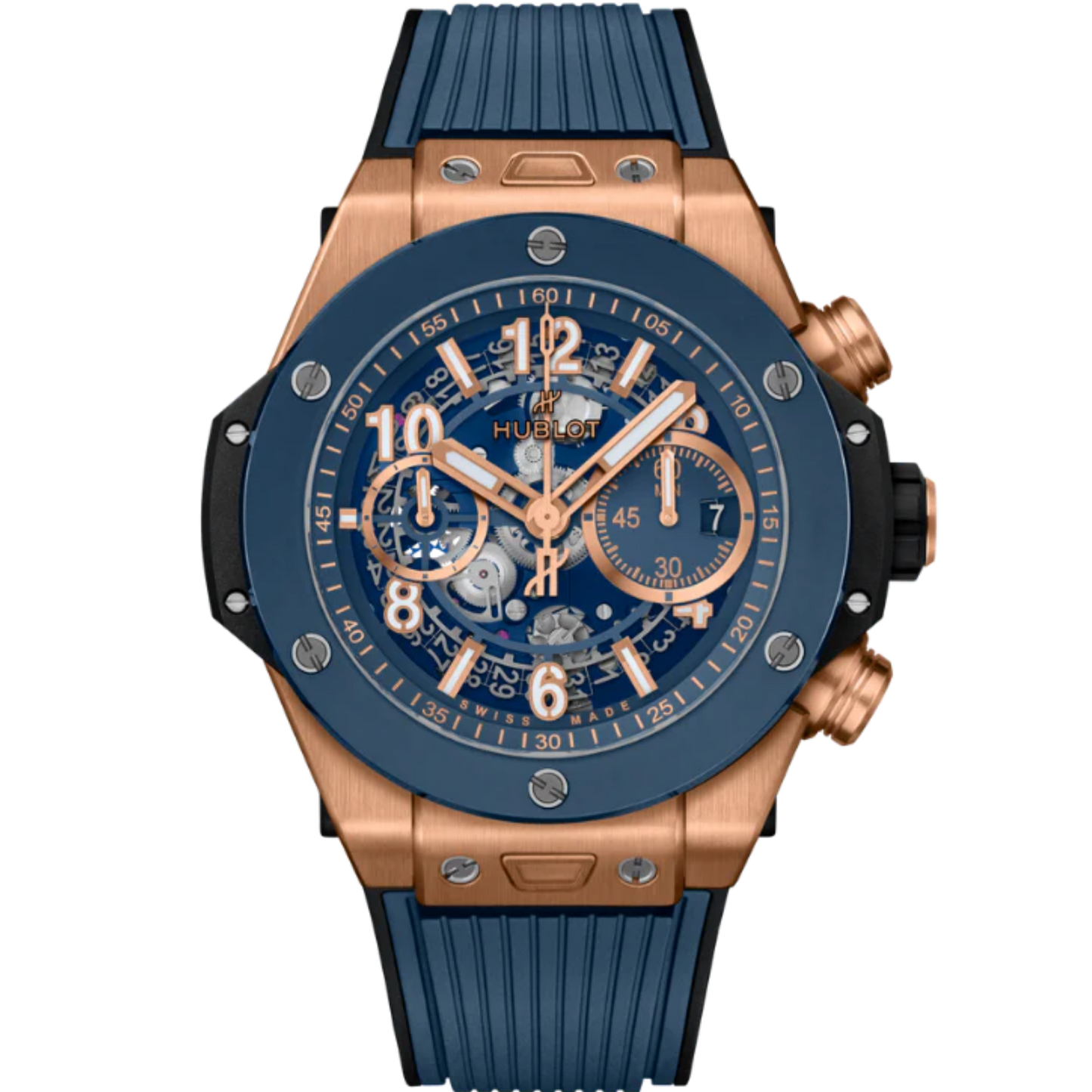 Big Bang 44mm UNICO KING GOLD BLUE CERAMIC