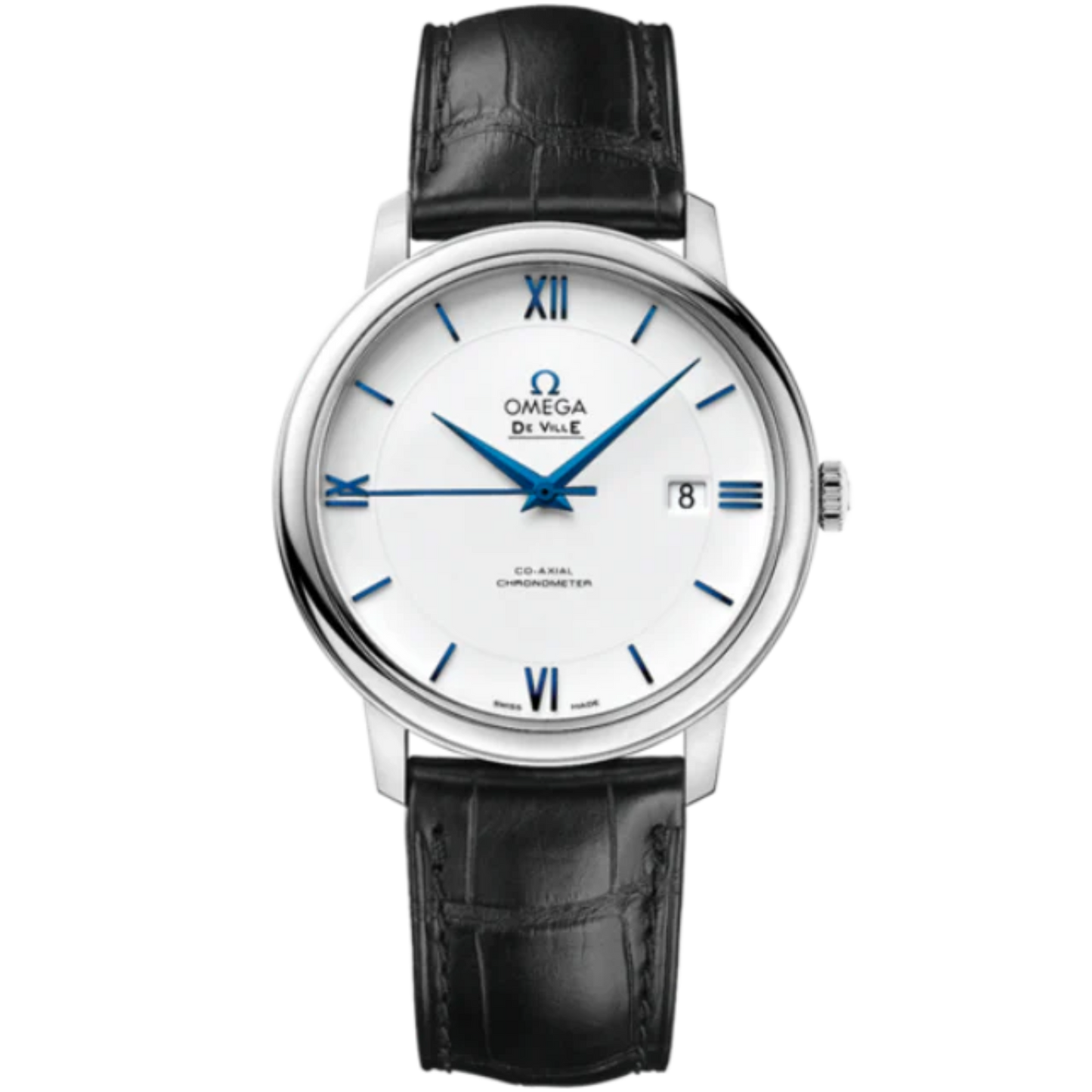 DE VILLE PRESTIGE 39 MM WHITE GOLD WITH WHITE DIAL