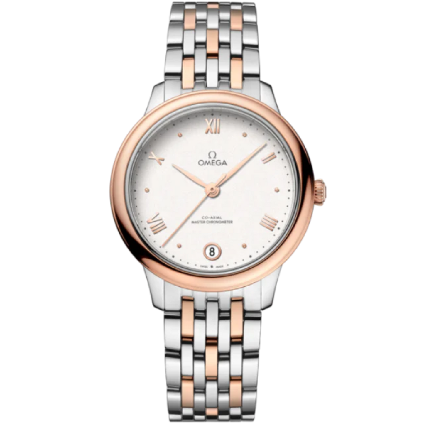 DE VILLE PRESTIGE 34 MM STAINLESS STEEL - SEDNA™ GOLD WITH SILVER DIAL
