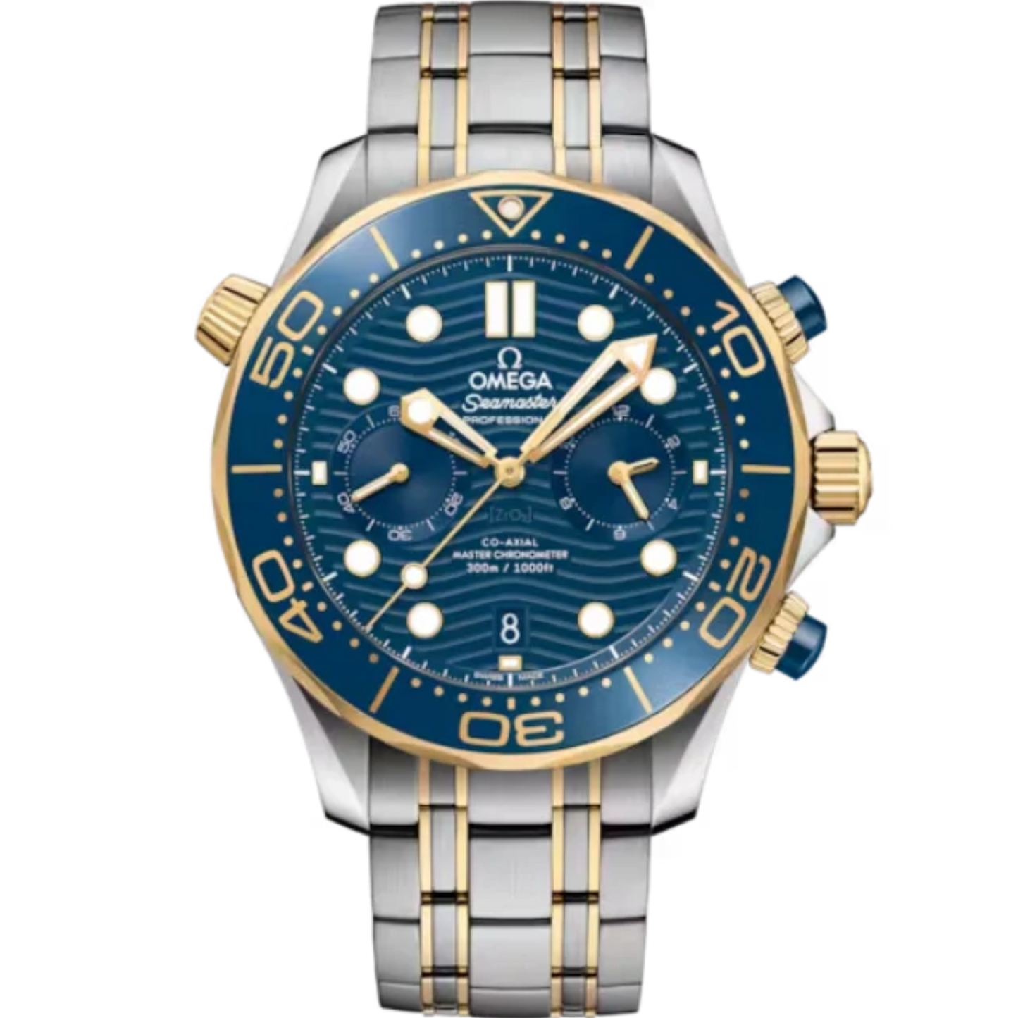 SEAMASTER DIVER 300M 44 MM STAINLESS STEEL - YELLOW GOLD WITH BLUE DIAL