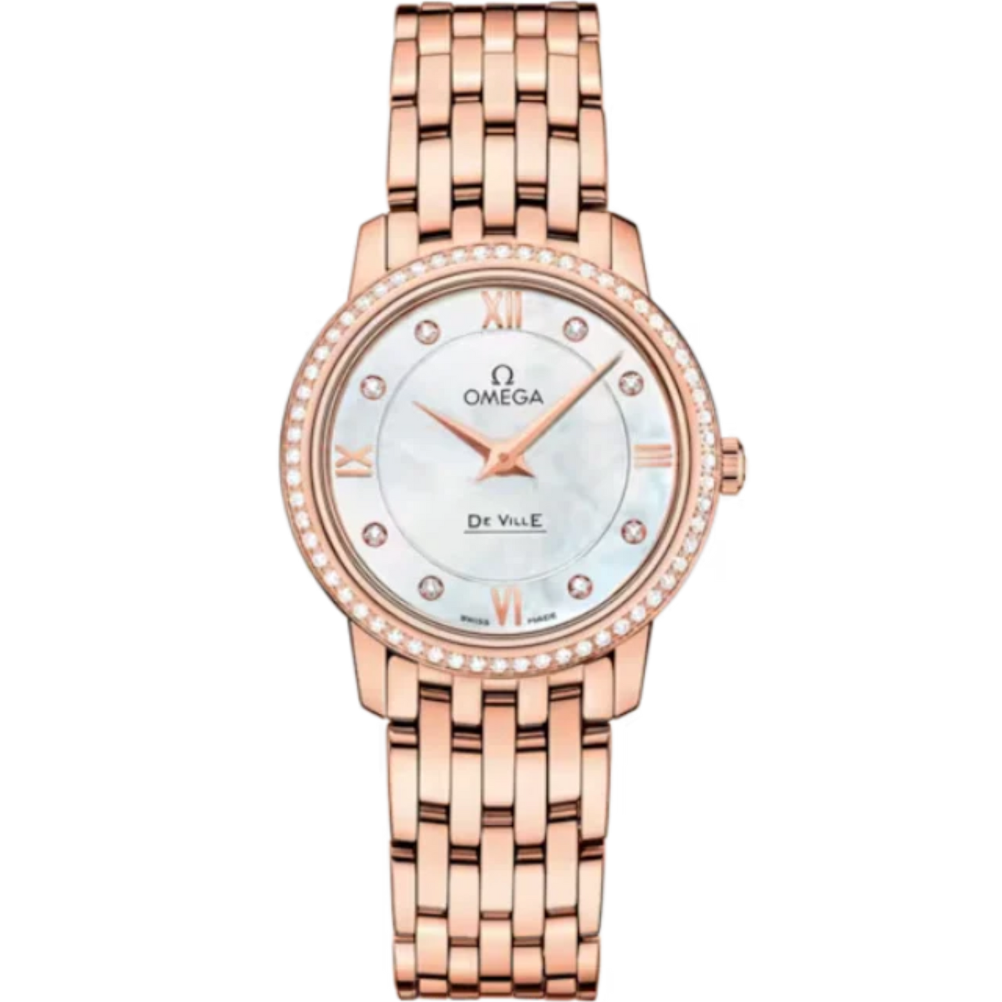 DE VILLE PRESTIGE 27 MM RED GOLD WITH MOTHER OF PEARL DIAL