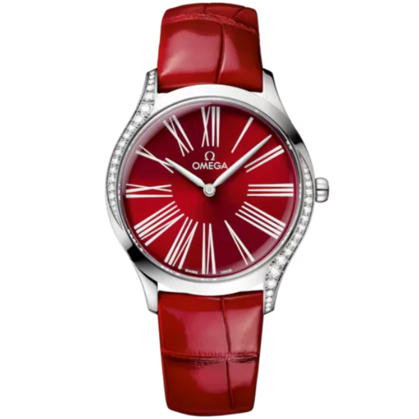 DE VILLE TRÉSOR 36 MM STAINLESS STEEL WITH RED DIAL