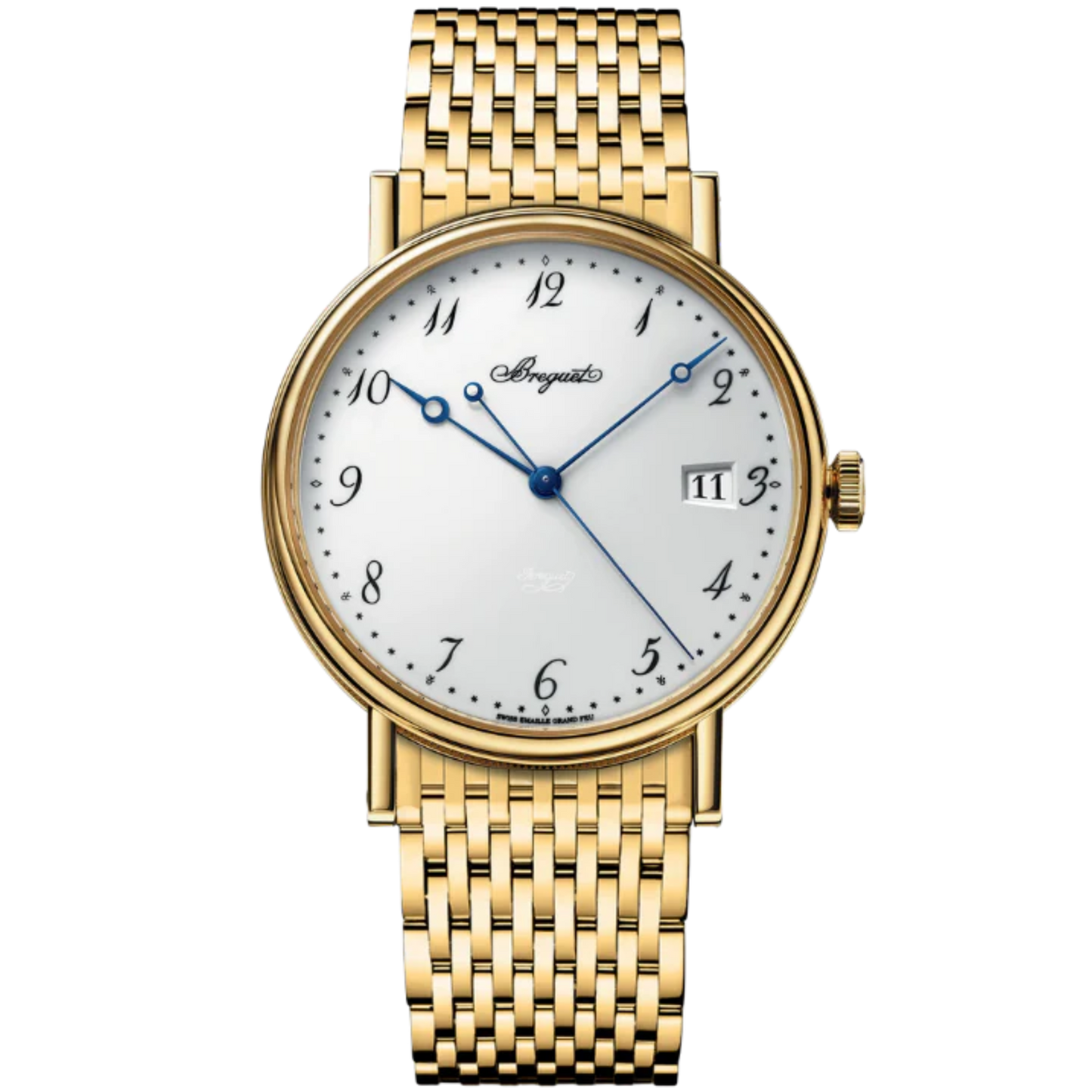 CLASSIQUE 5177 38 MM YELLOW GOLD WITH WHITE "GRAND FEU" ENAMEL DIAL