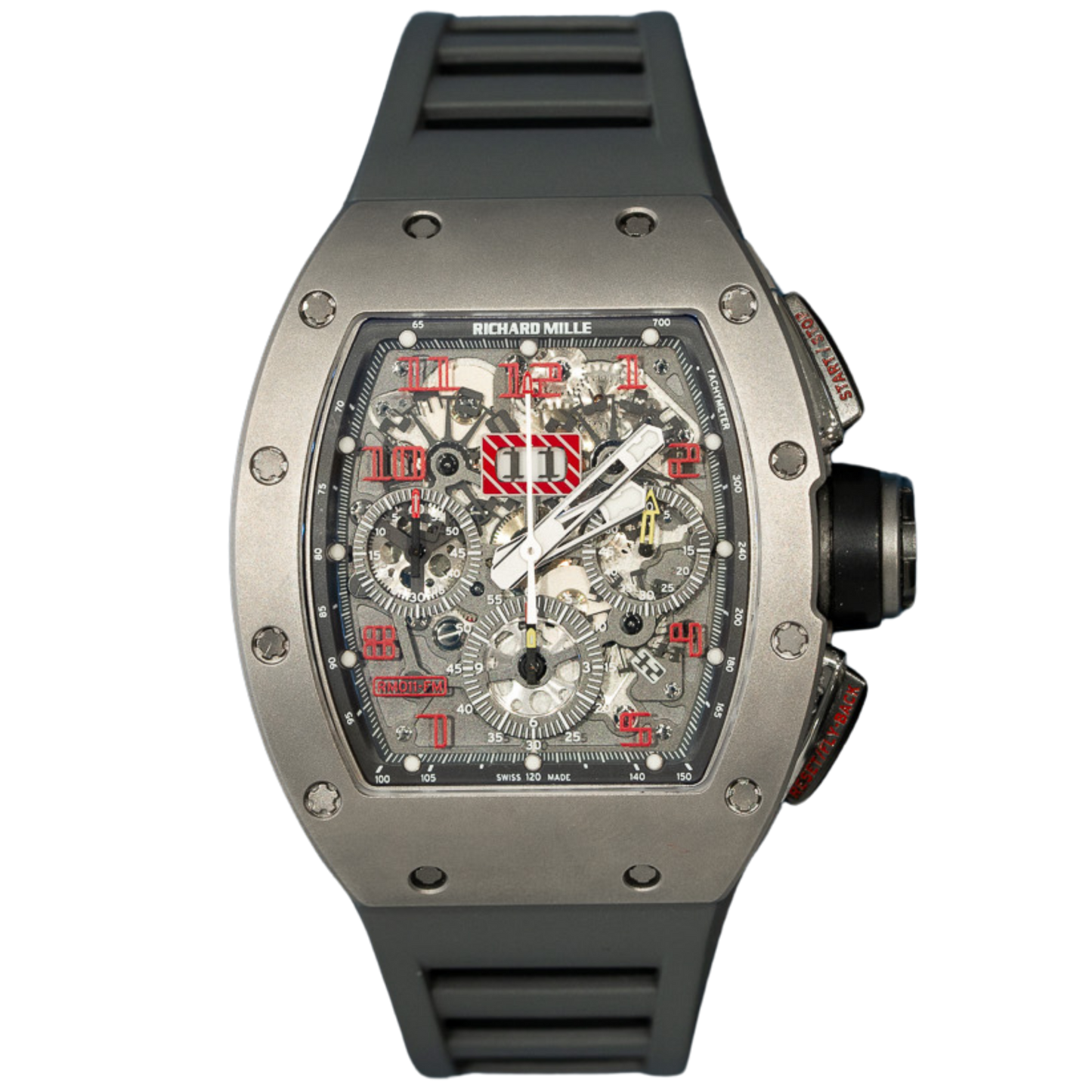 Richard Mille RM011 “Sandblast” Chronograph Red Numerals