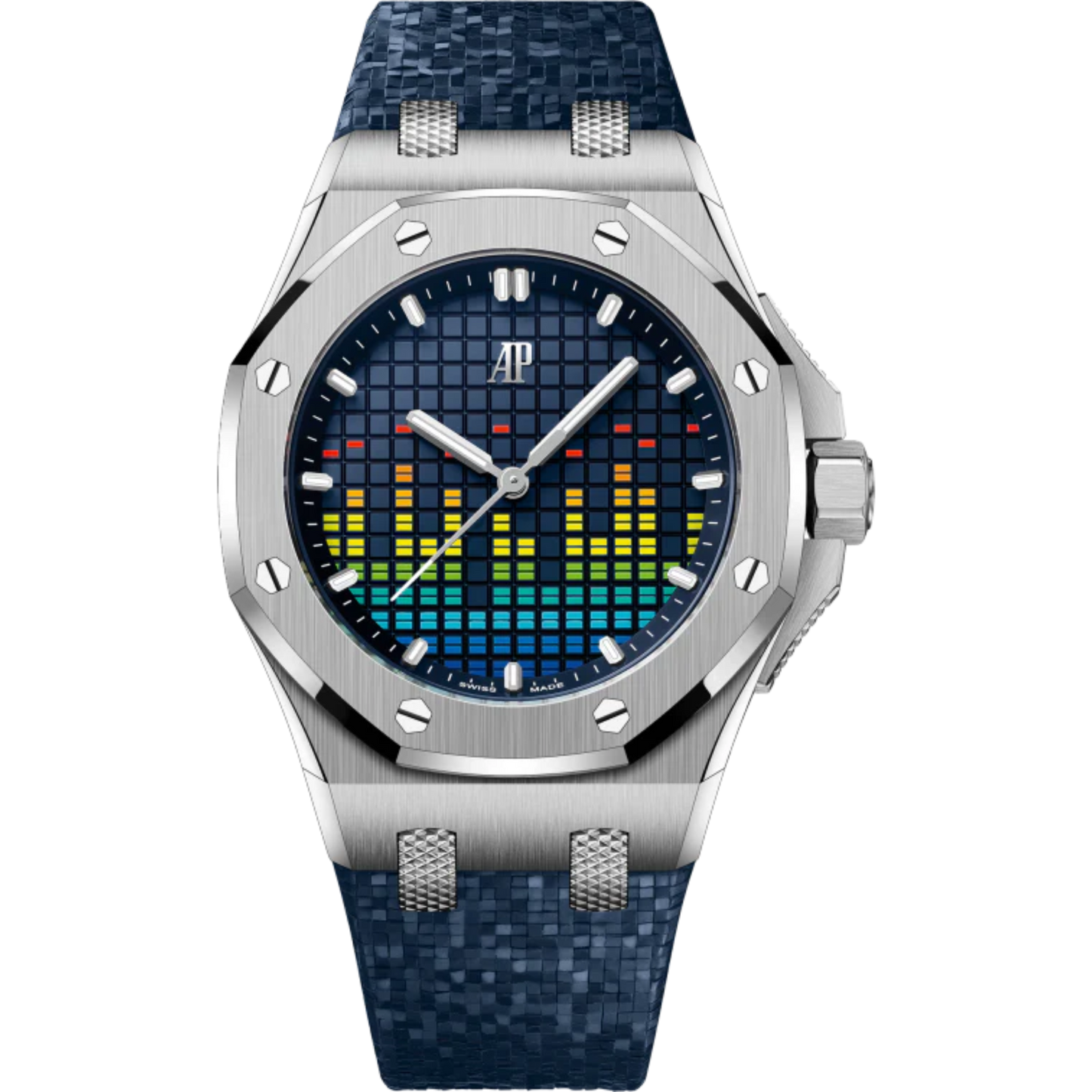 Royal Oak Offshore Selfwinding - Music Edition 37MM Blue Rubber Strap With Constellation Texture Blue Dial With Printed VU Meter Titanium Case