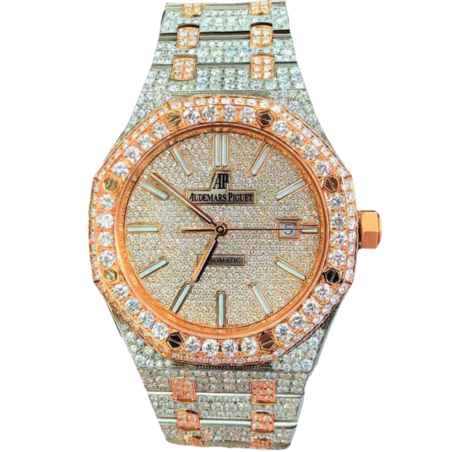 Audemars Piguet 41MM Ref. 15400OR.OO.1220OR.01 Rose Gold Bustdown Stick Dial