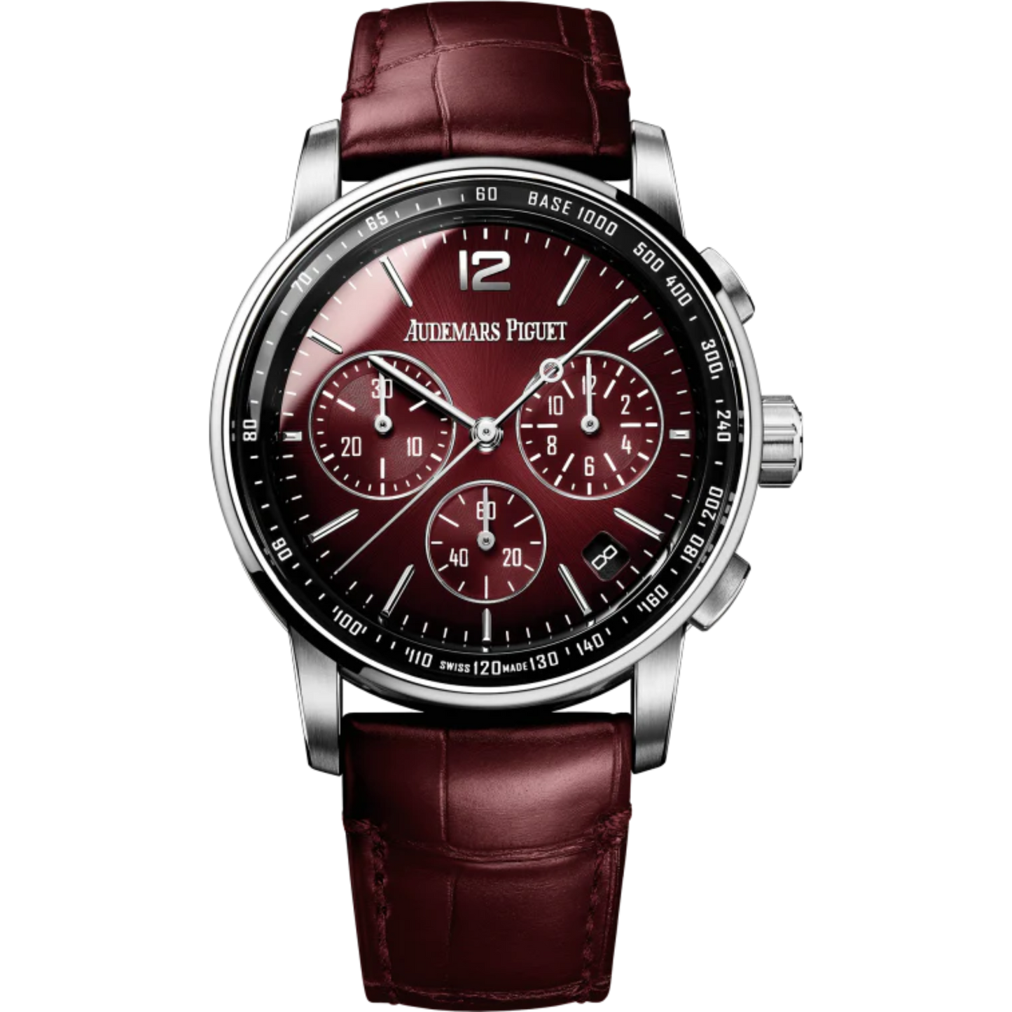 Code 11.59 by Audemars Piguet 41mm Burgundy Alligator Strap Smoked Burgundy Lacquered Dial With Sunburst Pattern 18-Carat White Gold Case