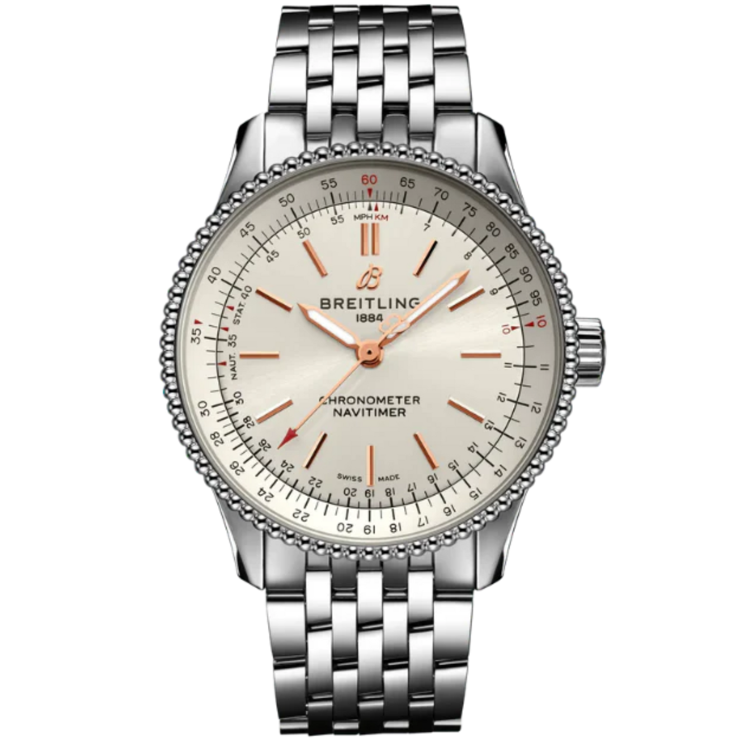 NAVITIMER AUTOMATIC 35 MM STAINLESS STEEL WITH CREAM DIAL