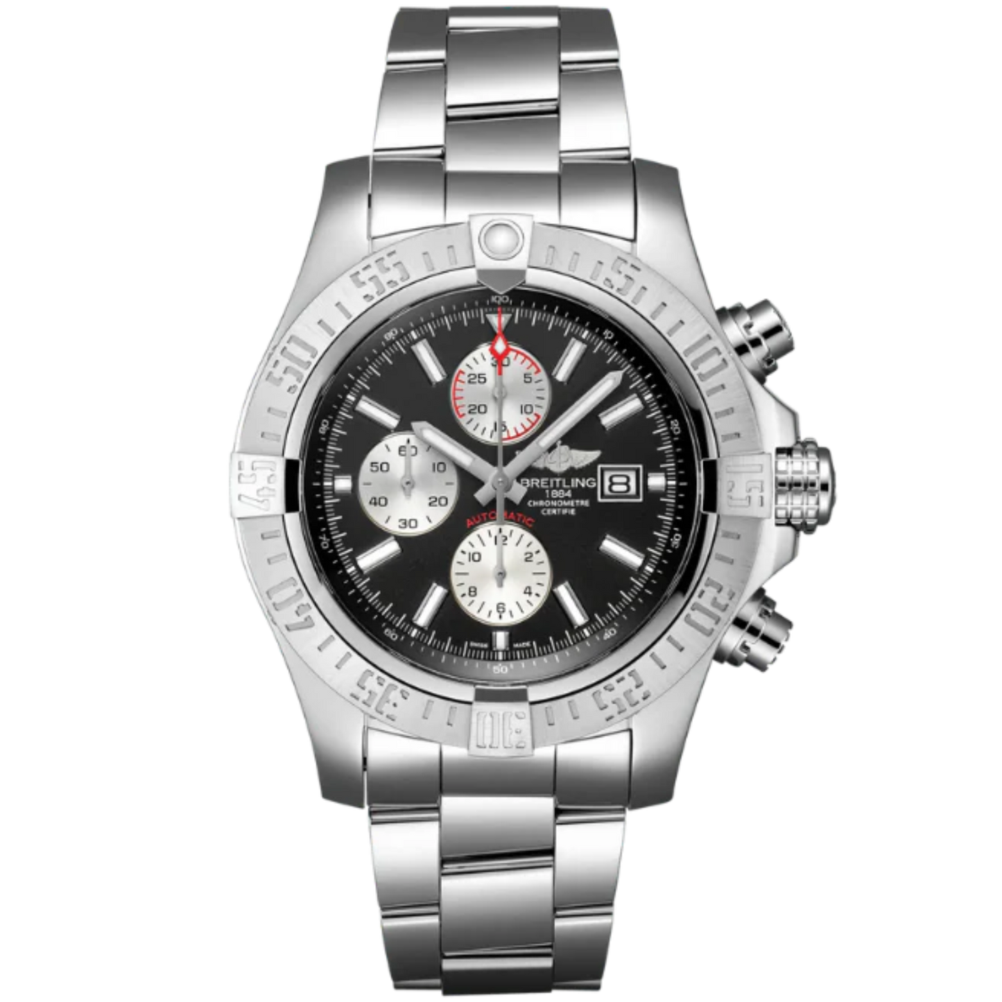 SUPER AVENGER II 48 MM STAINLESS STEEL WITH BLACK DIAL