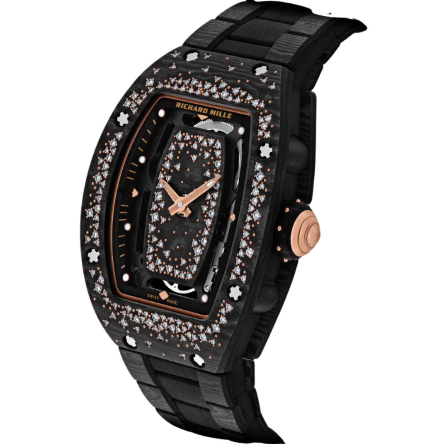 RM 07-01 Starry Night Black Carbon Bracelet Carbon and Red Gold Case