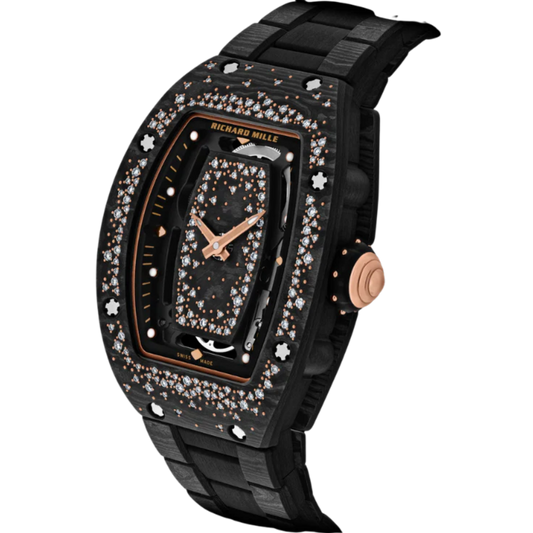 RM 07-01 Starry Night Black Carbon Bracelet Carbon and Red Gold Case