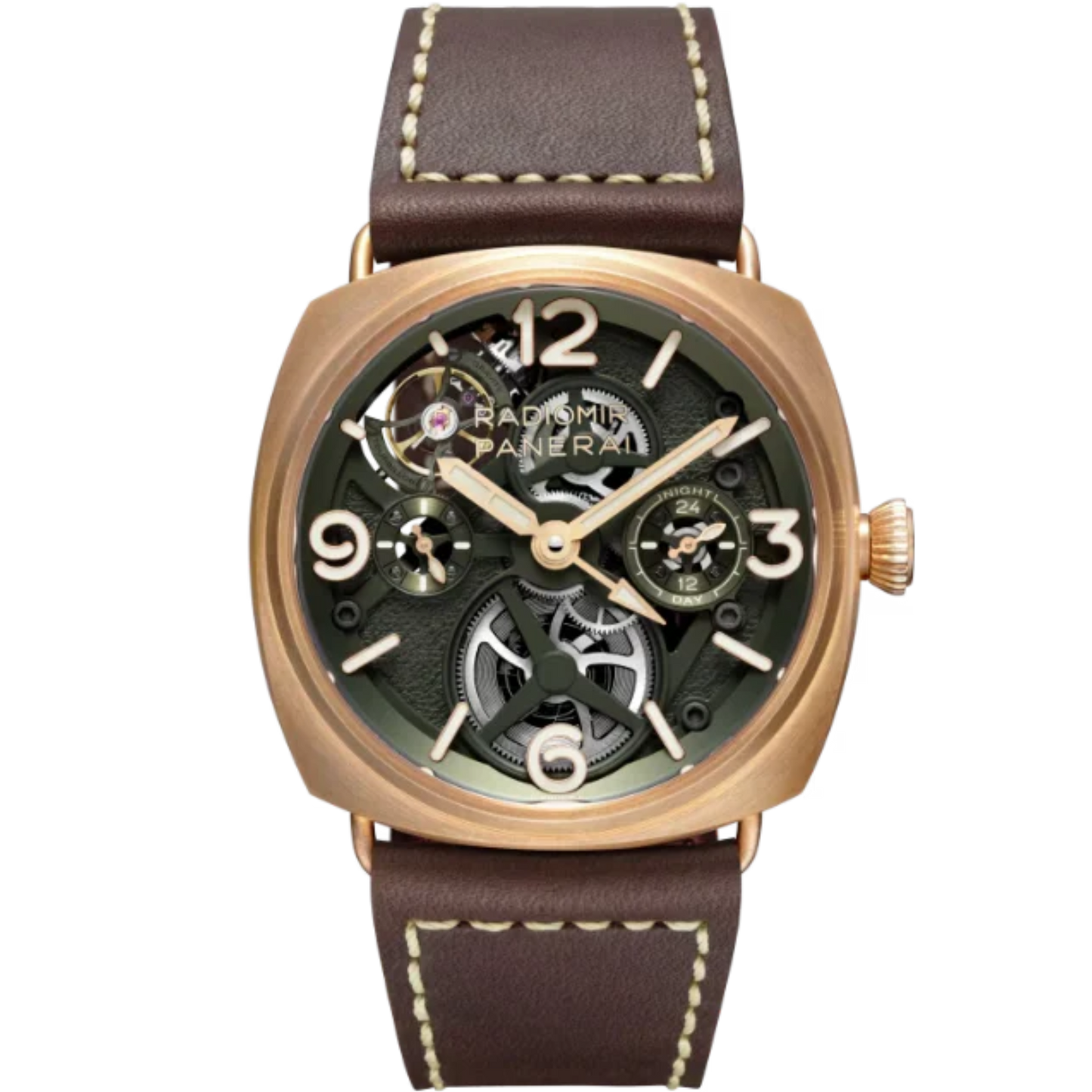 RADIOMIR TOURBILLION GMT BRONZO PAM01284 45 MM BRONZE WITH GREEN DIAL