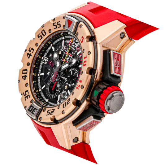 RM 032 Flyback Diver Chronograph Automatic Rubber Strap Rose Gold Case
