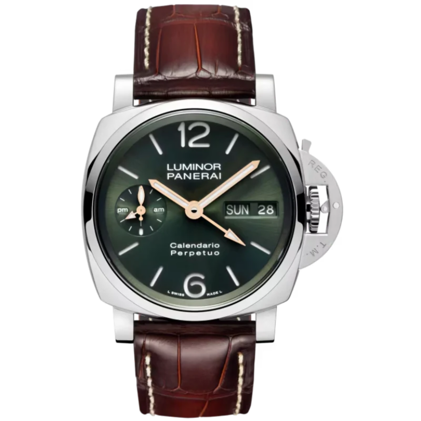 LUMINOR PERPETUAL CALENDAR PAM00715 44 MM PLATINUMTECH™ WITH GREEN DIAL