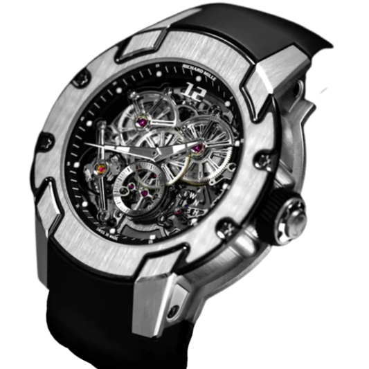 RM 031 Manual Winding High Performance Chronometer Rubber Strap White Gold Case