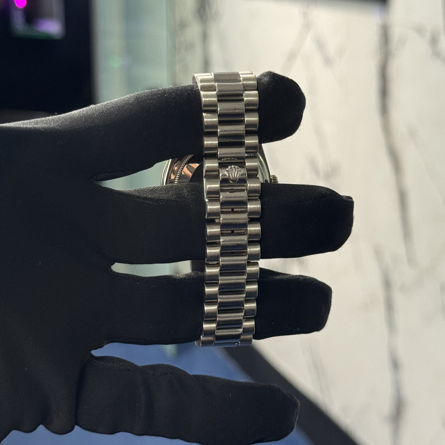 Rolex Ref. 18389 36mm White Gold Day Date Myriad Diamond Dial / Diamond Bezel / Diamond Lugs (Factory)