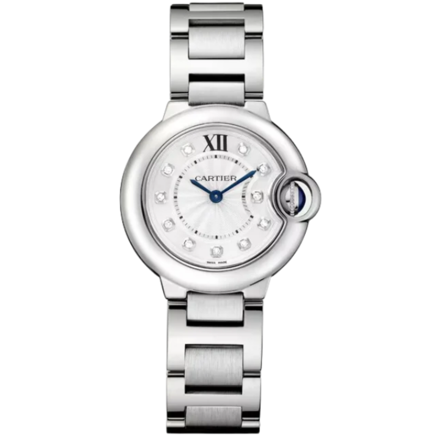 BALLON BLEU DE CARTIER 28 MM STAINLESS STEEL WITH SILVER LACQUER SUNRAY EFFECT DIAL