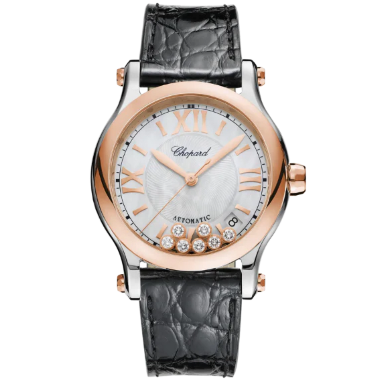 HAPPY SPORT 36 MM ETHICAL ROSE GOLD - LUCENT STEEL™ WITH MOTHER OF PEARL DIAL