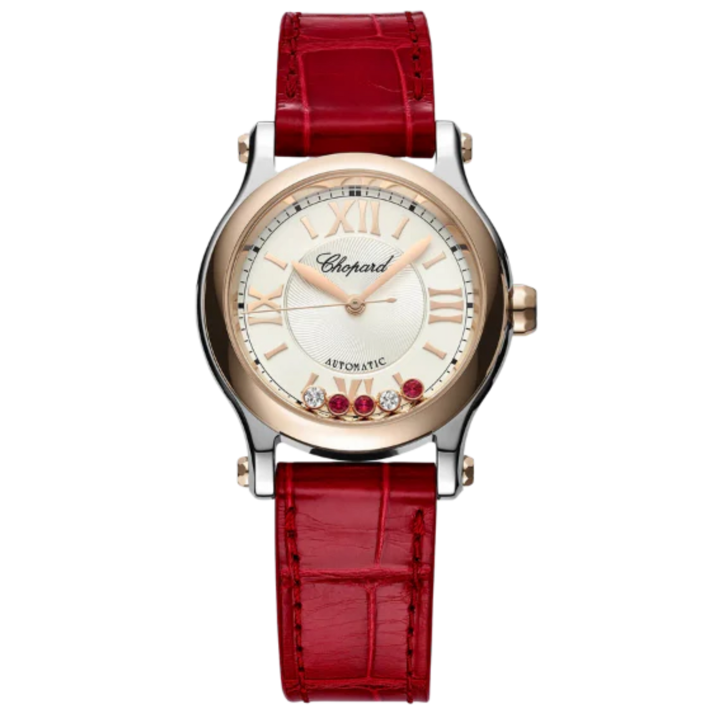 HAPPY SPORT 30 MM ETHICAL ROSE GOLD - LUCENT STEEL™ WITH SILVER DIAL