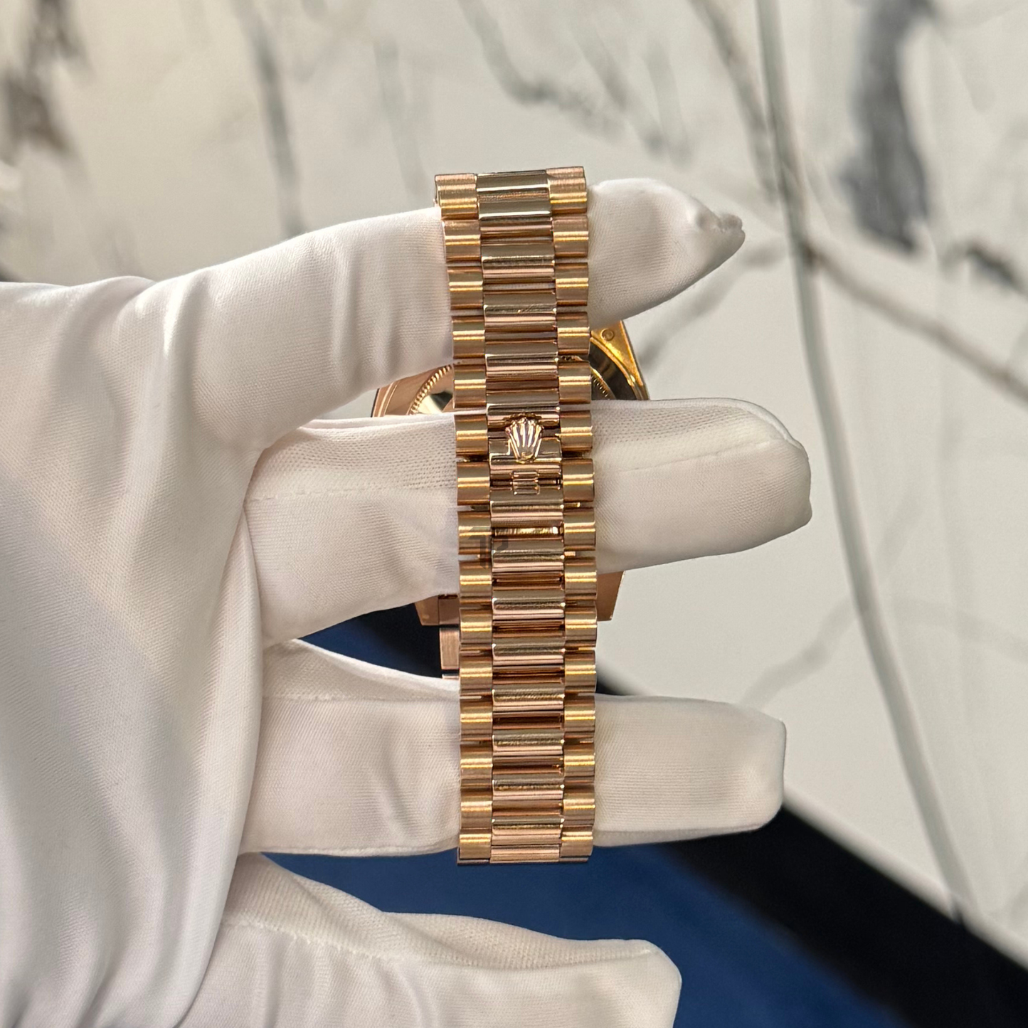 Rolex Day Date Ref. 228235 Rose Gold Chocolate Roman Dial
