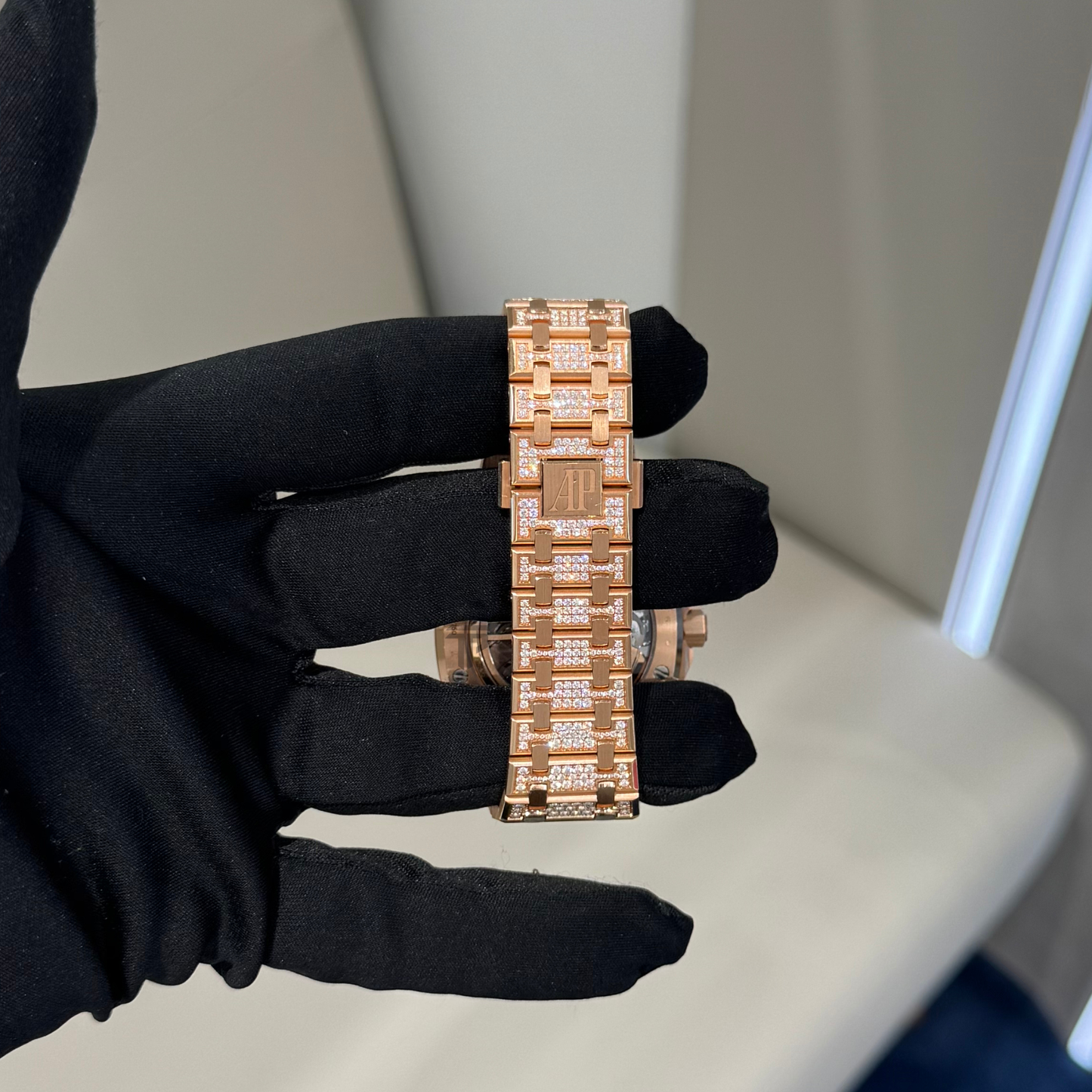 Audemars Piguet Royal Oak Chronograph Ref. 26242OR.ZZ.1322OR.02 41mm Rose Gold Full Factory Pave Case