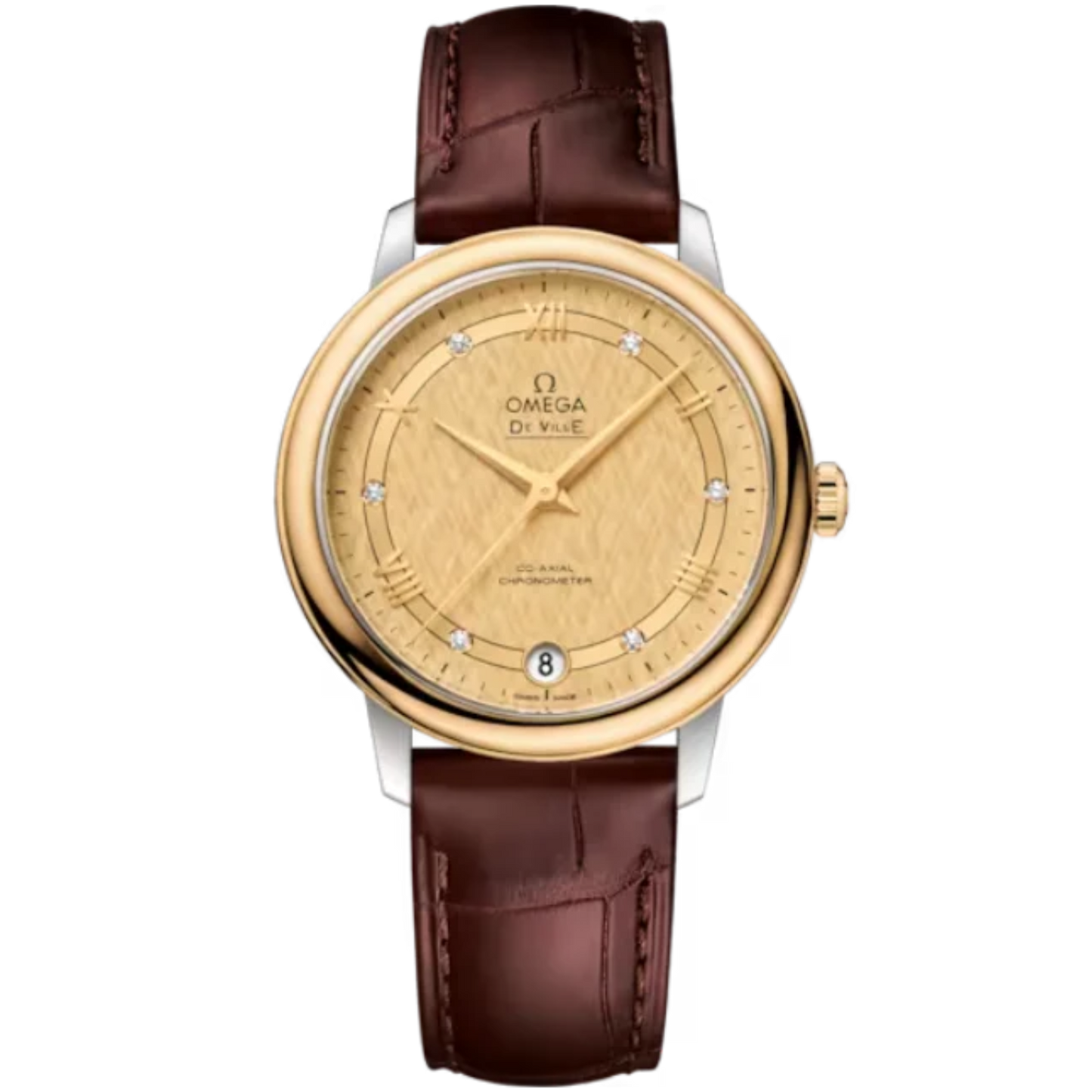 DE VILLE PRESTIGE 33 MM STAINLESS STEEL - YELLOW GOLD WITH YELLOW DIAL