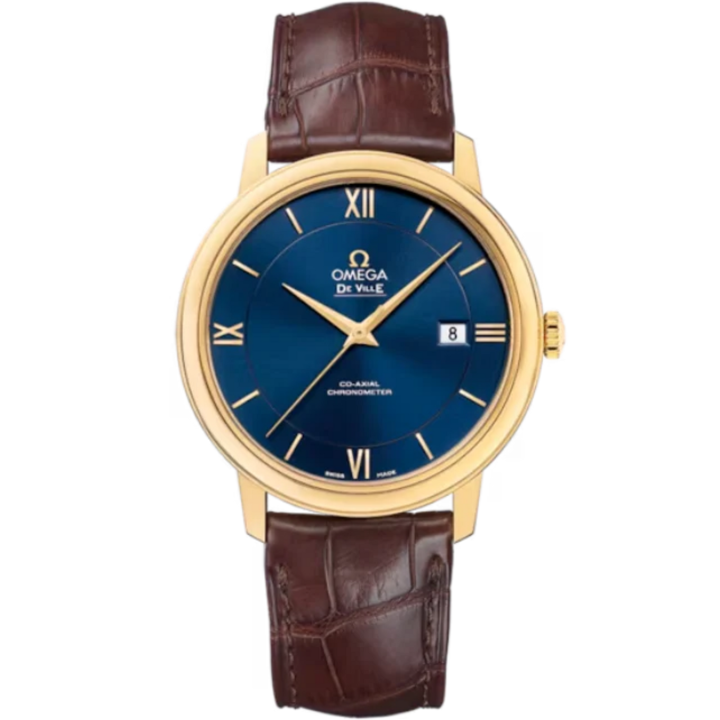 DE VILLE PRESTIGE 39 MM YELLOW GOLD WITH BLUE DIAL