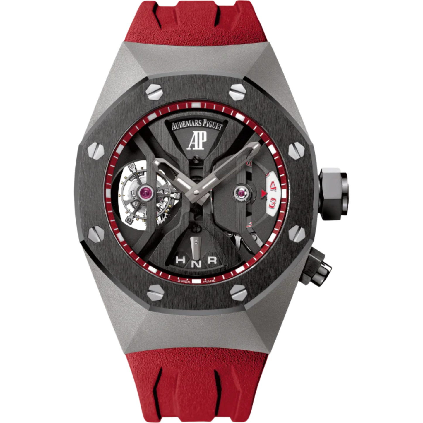 Royal Oak Concept 44mm Audemars Piguet GMT Tourbillon Openworked Titanium with Ceremic Bezel Octagonal Case