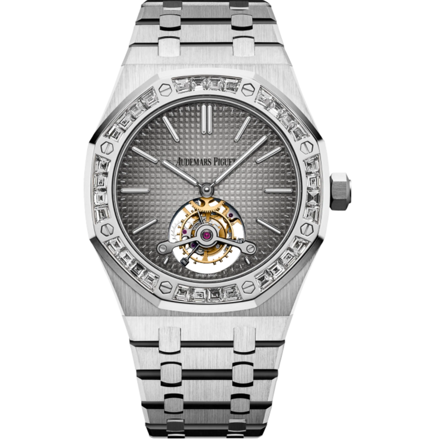 Audemars Piguet Royal Oak Tourbillon Ref. 26516PT.ZZ.1220PT.01 41MM Platinum Grey Dial with Baguette Bezel