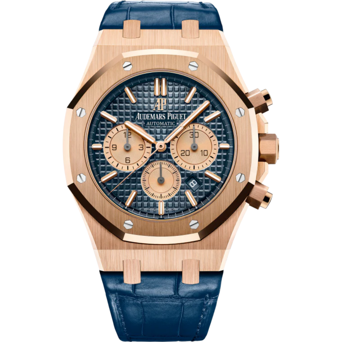 Audemars Piguet Royal Oak Ref. 26331OR.OO.D315CR.01 41MM Blue Alligator Strap Rose Gold Case Blue Dial